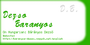 dezso baranyos business card